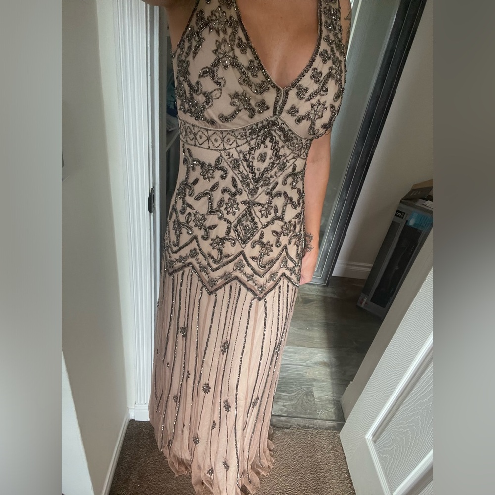 Pisarro Nights long beaded sequin dress size 8